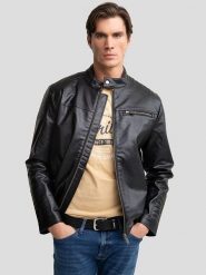 BIG STAR Kurtka w kolorze czarnym ze skóry syntetycznej rozmiar: XXL. Czarne kurtki męskie Big Star, xxl, bez wzorów, ze skóry, retro, bez kaptura. Za 219.99 zł.