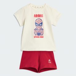 Zestaw Adidas Marvel Spider-Man T-Shirt. Białe t-shirty damskie Adidas, bez wzorów, bez kołnierzyka. Za 179.00 zł.