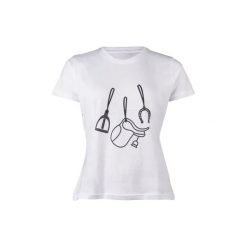 T-shirt damski HKM Elements. Białe t-shirty damskie HKM, xl, bez wzorów, ze skóry, bez kołnierzyka. Za 126.50 zł.