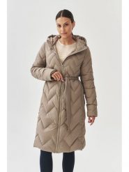 TATUUM Płaszcz pikowany "Gami" w kolorze szarobrązowym rozmiar: 36. Brązowe płaszcze damskie Tatuum, bez wzorów, z tkaniny. Za 431.78 zł.