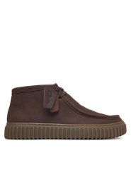 Clarks Półbuty Torhill Hi 26327242 Brązowy. Brązowe półbuty męskie Clarks, z nubiku, bez zapięcia. Za 519.99 zł.