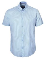 Weekendowa Koszula Męska, Taliowany Krój - Pako Jeans - Błękit w Prążek. Niebieskie koszule męskie Pako Jeans, l, bez wzorów, z bawełny, bez kołnierzyka, bez ramiączek. Za 179.00 zł.