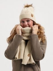 TRAVELIN' Szal w kolorze beżowym rozmiar: onesize. Brązowe szaliki i kominy damskie Travelin', bez wzorów, z materiału. Za 173.99 zł.