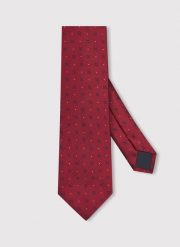 PAKO LORENTE - Czerwony krawat męski w mikrowzór. Czerwone krawaty i muchy męskie Pako Lorente, bez wzorów, z poliesteru. Za 99.99 zł.