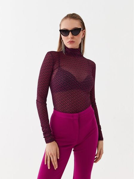 PINKO Bluzka Lamu 101813 A13G Różowy Slim Fit. Czerwone bluzki damskie Pinko, m, bez wzorów, z syntetyku, bez kołnierzyka, bez ramiączek. Za 299.00 zł.