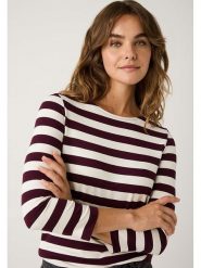 More & More Koszulka w kolorze biało-bordowym rozmiar: 38. Białe bluzki damskie MORE & MORE, bez wzorów, bez kołnierzyka. Za 143.56 zł.