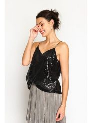 ASSUILI Top w kolorze czarnym rozmiar: 42. Czarne topy damskie Assuili, bez wzorów, bez kołnierzyka. Za 86.99 zł.