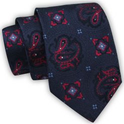 Krawat Alties (7 cm) - Granatowy w Figury Geometryczne. Niebieskie krawaty i muchy męskie Alties, bez wzorów, z tkaniny, eleganckie. Za 49.00 zł.
