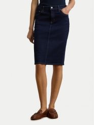 LAUREN RALPH LAUREN Spódnica jeansowa 200813134001 Granatowy Straight Fit. Niebieskie spódniczki damskie Lauren Ralph Lauren, bez wzorów, z bawełny. Za 629.99 zł.