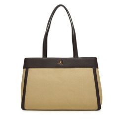 Torebka Calvin Klein. Brązowe torebki klasyczne damskie CALVIN KLEIN, bez wzorów, bez dodatków. Za 649.99 zł.