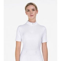 Damska koszulka polo na zawody ELT Basic. Białe bluzki damskie ELT, bez wzorów, sportowe, bez kołnierzyka, bez ramiączek. Za 205.00 zł.