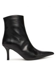 Patrizia Pepe Botki 8Y0130 L166 Czarny. Czarne botki damskie Patrizia Pepe, ze skóry, bez obcasa, na szpilce, bez zapięcia. Za 1,579.00 zł.