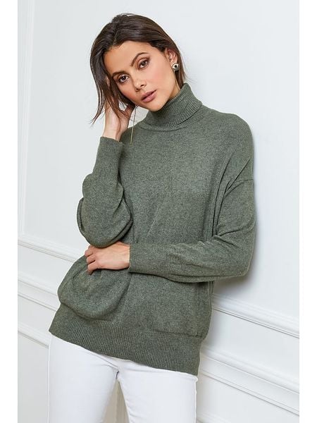 Joséfine Golf "Elona" w kolorze khaki rozmiar: L. Brązowe golfy damskie Joséfine, l, bez wzorów, z kaszmiru, bez ramiączek. Za 218.05 zł.