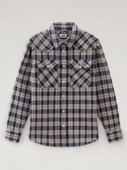 Woolrich Koszula w kolorze granatowo-kremowym rozmiar: L. Niebieskie koszule męskie Woolrich, l, bez wzorów, z bawełny, bez kołnierzyka, bez ramiączek. Za 263.53 zł.
