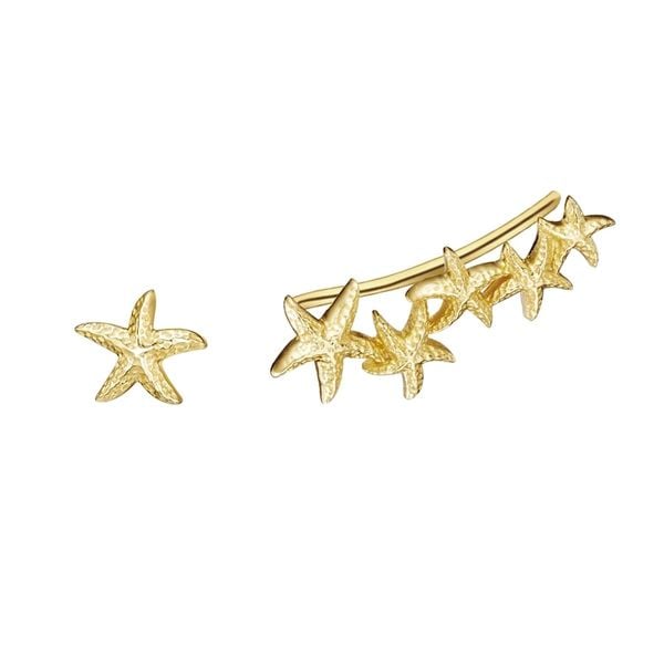 Glanzstücke München Srebrne kolczyki sztyfty Rozgwiazda srebro wysokiej próby żółte złoto Kolczyki 1 ct Damski. Szare kolczyki damskie Glanzstücke München, srebrne, na sztyftcie. Za 189.99 zł.