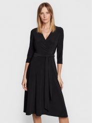 Lauren Ralph Lauren Sukienka codzienna 250769904 Czarny Regular Fit. Czarne sukienki damskie Lauren Ralph Lauren, na co dzień, bez wzorów, z syntetyku, bez kołnierzyka, bez ramiączek, proste. Za 469.99 zł.