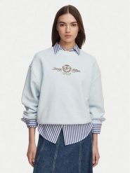Tommy Hilfiger Bluza Crest Embroidery WW0WW48733 Niebieski jasny Relaxed Fit. Niebieskie bluzy bez kaptura damskie Tommy Hilfiger, s, z bawełny. Za 529.99 zł.