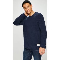 Tommy Jeans - Sweter. Niebieskie swetry męskie Tommy Jeans, l, bez wzorów, z bawełny, bez kołnierzyka. W wyprzedaży za 299.90 zł.