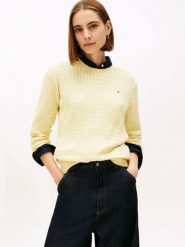 Tommy Hilfiger Sweter z dzianiny Kobiety Bawełna żółty, M. Żółte swetry klasyczne damskie Tommy Hilfiger, m, z bawełny, bez kołnierzyka. Za 429.95 zł.