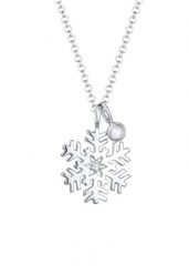 Elli Damski wisiorek płatek śniegu z kryształami w srebrze próby 925 Sterling Silver Naszyjniki 1 ct. Szare naszyjniki damskie Elli, na spacer, srebrne. Za 203.99 zł.