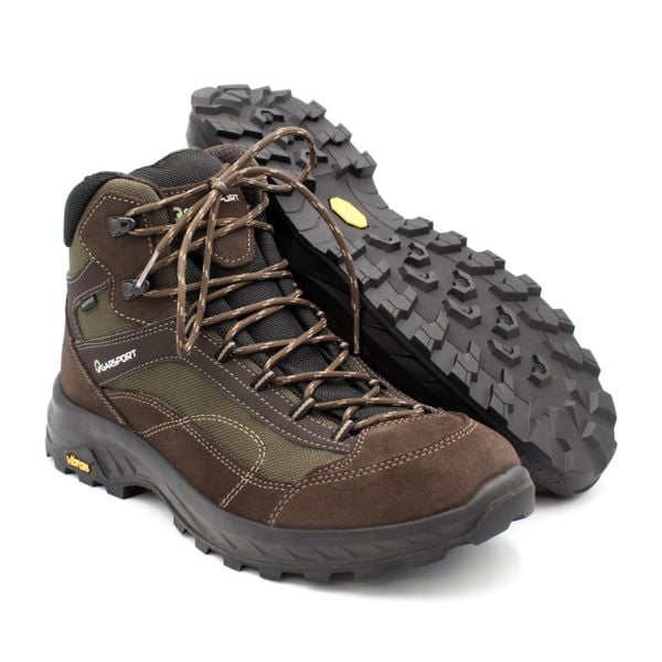 Buty męskie trekkingowe wodoodporne Garsport AVERAU MID WP. Czarne buty trekkingowe męskie GARSPORT, z gumy, bez zapięcia, trekkingowe. Za 413.99 zł.