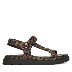 Sandały Tamaris. Brązowe sandały damskie Tamaris, bez wzorów, bez obcasa, na koturnie. Za 219.99 zł.