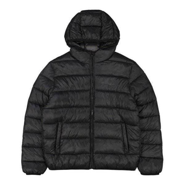 Męska Ocieplana Kurtka Z Kapturem. Czarne kurtki męskie CHAMPION, m, bez wzorów, z puchu, sportowe, z kapturem. Za 554.99 zł.