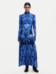 Desigual Sukienka codzienna 24WWVK26 Niebieski Slim Fit. Niebieskie sukienki damskie Desigual, na co dzień, m, bez wzorów, z wiskozy, bez kołnierzyka, bez ramiączek, proste. Za 339.99 zł.