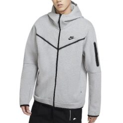 Bluza sportowa męska Nike Tech Fleece Hoodie FZ WR. Szare bluzy bez kaptura męskie Nike, bez wzorów, z bawełny, sportowe, bez kołnierzyka, bez ramiączek. Za 531.00 zł.