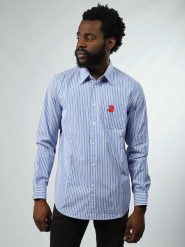Diesel Clothes Koszula w kolorze niebiesko-białym ze wzorem rozmiar: S. Niebieskie koszule męskie Diesel Clothes, s, bez wzorów, z bawełny, bez kołnierzyka, bez ramiączek. Za 241.95 zł.