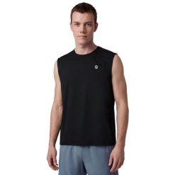Męska koszulka tank top do biegania w terenie Trekking Siroko Apex Black. Czarne t-shirty sportowe męskie SIROKO, l, z materiału, bez ramiączek, do biegania. Za 152.00 zł.
