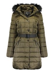 Geographical Norway Płaszcz pikowany "Anemone" w kolorze khaki rozmiar: XL. Brązowe płaszcze damskie Geographical Norway, xl, bez wzorów, z tkaniny. Za 278.66 zł.