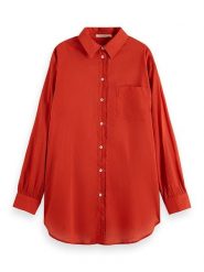 Scotch & Soda Koszula w kolorze czerwonym rozmiar: 38. Czerwone koszule damskie Scotch & Soda, bez wzorów, z bawełny, bez kołnierzyka, bez ramiączek. Za 110.04 zł.