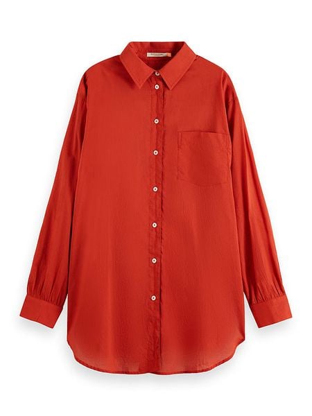 Scotch & Soda Koszula w kolorze czerwonym rozmiar: 40. Czerwone koszule damskie Scotch & Soda, bez wzorów, z bawełny, bez kołnierzyka, bez ramiączek. Za 118.01 zł.