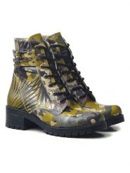 Goby Botki w kolorze żółto-oliwkowym rozmiar: 39. Brązowe botki damskie Goby, bez obcasa, bez zapięcia. Za 304.99 zł.