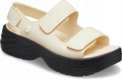 Klapki Dla Dorosłych Crocs Skyline. Brązowe klapki damskie Crocs, bez wzorów, z materiału, bez obcasa. Za 209.99 zł.