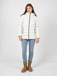 Geox Kurtka "Spherica" | W2628P T2506 | Kobieta | Biały. Białe kurtki damskie Geox, bez wzorów, z poliesteru, z kapturem. W wyprzedaży za 589.00 zł.