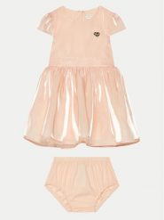 Guess Sukienka codzienna A5RK09 WGWQ0 Różowy Regular Fit. Czerwone sukienki dziewczęce Guess, z aplikacjami, z syntetyku, bez ramiączek. Za 319.99 zł.