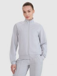 4F Bluza treningowa regular szybkoschnąca damska - szara S. Szare bluzy bez kaptura damskie 4f, s, bez wzorów, z dzianiny, bez ramiączek, bez kaptura. W wyprzedaży za 129.99 zł.