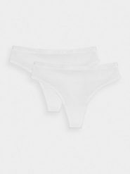 4F Bielizna stringi (2-pack) damskie - białe XL. Biała stringi damskie 4f, xl, bez wzorów, z bawełny. W wyprzedaży za 39.99 zł.