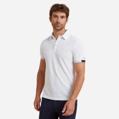 Second Life - Koszulka polo jeździecka męska Fouganza. Białe koszulki polo męskie FOUGANZA, m, bez wzorów, z dzianiny, bez ramiączek. Za 62.98 zł.