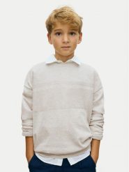 Mayoral Sweter 6356 Beżowy Regular Fit. Brązowe swetry chłopięce Mayoral, bez wzorów, z bawełny, bez kołnierzyka. Za 139.99 zł.