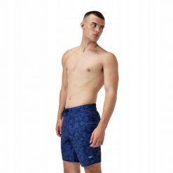 Męskie Szorty Z Nadrukiem. Niebieskie szorty męskie Speedo, bez wzorów, z materiału. Za 302.99 zł.