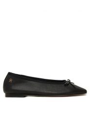 Tommy Hilfiger Baleriny Soft Leather FW0FW08355 Czarny. Czarne baleriny damskie Tommy Hilfiger, bez wzorów, ze skóry, bez obcasa. Za 239.99 zł.