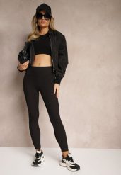 Czarne Prążkowane Legginsy High Waist Irillia. Czarne legginsy damskie Renee, s, bez wzorów, z jeansu. Za 14.99 zł.