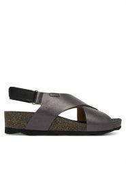 Pikolinos Sandały Mahon W9E-0912Clc1 Szary. Szare sandały damskie Pikolinos, bez wzorów, ze skóry, bez obcasa, na koturnie. Za 489.99 zł.