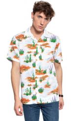 KOSZULA WRANGLER SS RESORT GLOW ORAN W59076H48 112129662. Koszule męskie Wrangler, m, bez wzorów, bez kołnierzyka, bez ramiączek. Za 79.99 zł.