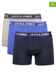 Jack & Jones Bokserki (3 pary) "Danny" w kolorze granatowo-niebiesko-jasnoszarym rozmiar: M. Niebieskie bokserki męskie Jack & Jones, bez wzorów. Za 87.81 zł.