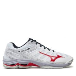 Buty halowe Mizuno. Białe buty sportowe na co dzień męskie Mizuno, bez zapięcia, mizuno wave. Za 399.99 zł.