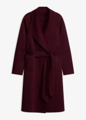 Płaszcz z wiązanym paskiem. Czarne płaszcze damskie bonprix, bez wzorów, eleganckie. Za 299.99 zł.